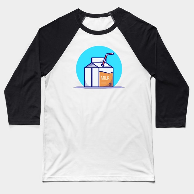 Milk Box Cartoon Vector Icon Illustration Baseball T-Shirt by Catalyst Labs